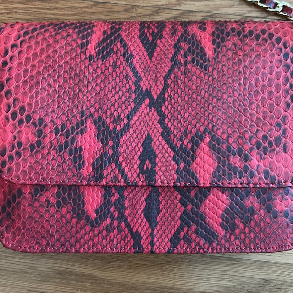 Beirn- Authentic Red Python Crossbody/Shoulder Ba… - image 3